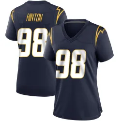 Women's Christopher Hinton Los Angeles Chargers No.98 Game Team Color Jersey - Navy