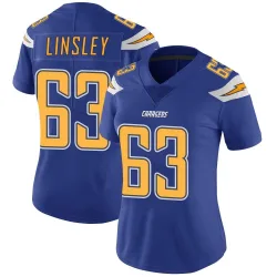 Women's Corey Linsley Los Angeles Chargers No.63 Limited Color Rush Vapor Untouchable Jersey - Royal