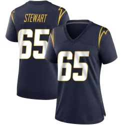 Women's Corey Stewart Los Angeles Chargers No.65 Game Team Color Jersey - Navy