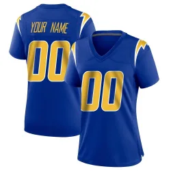 Women's Custom Los Angeles Chargers No.00 Game 2nd Alternate Jersey - Royal