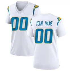 Women's Custom Los Angeles Chargers No.00 Game Jersey - White