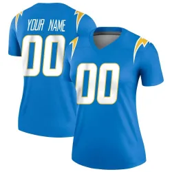 Women's Custom Los Angeles Chargers No.00 Legend Powder Jersey - Blue
