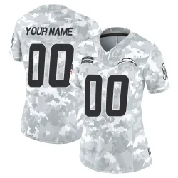 Women's Custom Los Angeles Chargers No.00 Limited 2024 Salute to Service Jersey - Arctic Camo