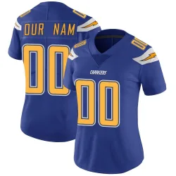 Women's Custom Los Angeles Chargers No.00 Limited Color Rush Vapor Untouchable Jersey - Royal
