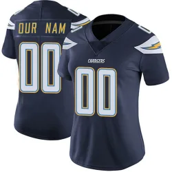 Women's Custom Los Angeles Chargers No.00 Limited Team Color Vapor Untouchable Jersey - Navy