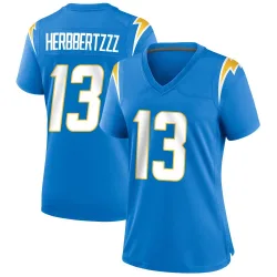 Women's DJ Uiagalelei Los Angeles Chargers No.13 Game Powder Alternate Jersey - Blue