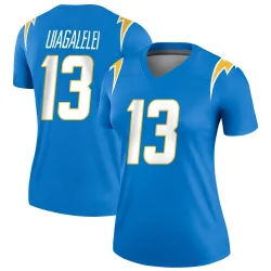 Women's DJ Uiagalelei Los Angeles Chargers No.13 Legend Powder Jersey - Blue