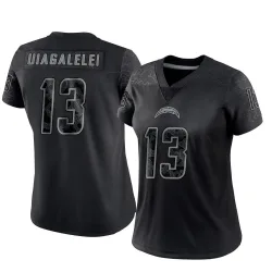 Women's DJ Uiagalelei Los Angeles Chargers No.13 Limited Reflective Jersey - Black