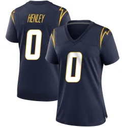 Women's Daiyan Henley Los Angeles Chargers No.0 Game Team Color Jersey - Navy