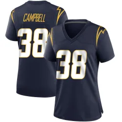 Women's Dalevon Campbell Los Angeles Chargers No.38 Game Team Color Jersey - Navy