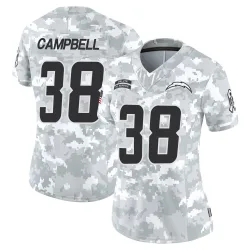 Women's Dalevon Campbell Los Angeles Chargers No.38 Limited 2024 Salute to Service Jersey - Arctic Camo