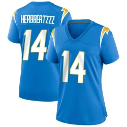 Women's Dan Fouts Los Angeles Chargers No.14 Game Powder Alternate Jersey - Blue