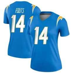 Women's Dan Fouts Los Angeles Chargers No.14 Legend Powder Jersey - Blue