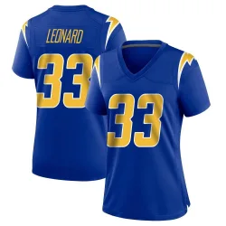 Women's Deane Leonard Los Angeles Chargers No.33 Game 2nd Alternate Jersey - Royal