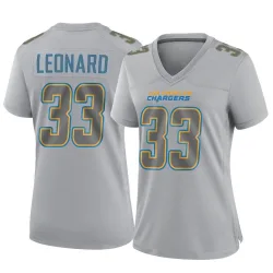 Women's Deane Leonard Los Angeles Chargers No.33 Game Atmosphere Fashion Jersey - Gray