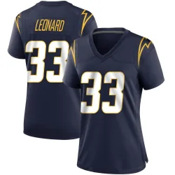 Women's Deane Leonard Los Angeles Chargers No.33 Game Team Color Jersey - Navy