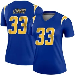 Women's Deane Leonard Los Angeles Chargers No.33 Legend 2nd Alternate Jersey - Royal