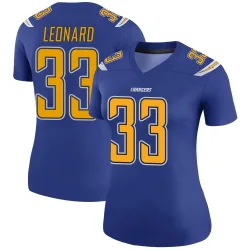 Women's Deane Leonard Los Angeles Chargers No.33 Legend Color Rush Jersey - Royal