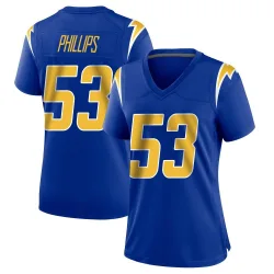Women's Del'Shawn Phillips Los Angeles Chargers No.53 Game 2nd Alternate Jersey - Royal