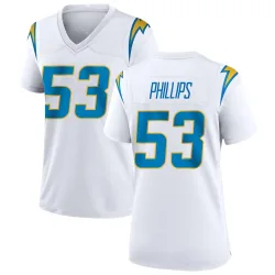 Women's Del'Shawn Phillips Los Angeles Chargers No.53 Game Jersey - White