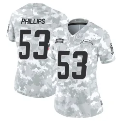 Women's Del'Shawn Phillips Los Angeles Chargers No.53 Limited 2024 Salute to Service Jersey - Arctic Camo