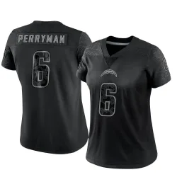 Women's Denzel Perryman Los Angeles Chargers No.6 Limited Reflective Jersey - Black