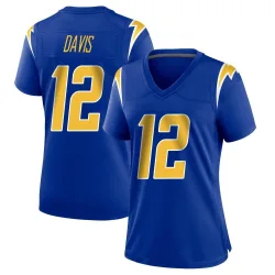 Women's Derius Davis Los Angeles Chargers No.12 Game 2nd Alternate Jersey - Royal