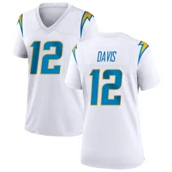 Women's Derius Davis Los Angeles Chargers No.12 Game Jersey - White