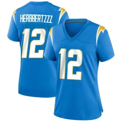Women's Derius Davis Los Angeles Chargers No.12 Game Powder Alternate Jersey - Blue