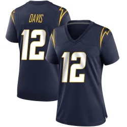 Women's Derius Davis Los Angeles Chargers No.12 Game Team Color Jersey - Navy