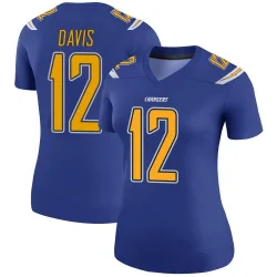 Women's Derius Davis Los Angeles Chargers No.12 Legend Color Rush Jersey - Royal