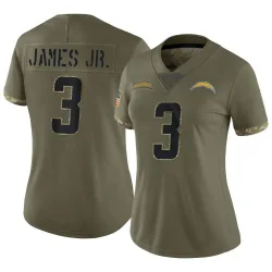 Women's Derwin James Jr. Los Angeles Chargers No.3 Limited 2022 Salute To Service Jersey - Olive