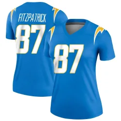Women's Dez Fitzpatrick Los Angeles Chargers No.87 Legend Powder Jersey - Blue