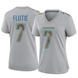 Women's Doug Flutie Los Angeles Chargers No.7 Game Atmosphere Fashion Jersey - Gray