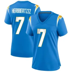 Women's Doug Flutie Los Angeles Chargers No.7 Game Powder Alternate Jersey - Blue