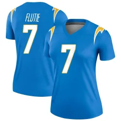 Women's Doug Flutie Los Angeles Chargers No.7 Legend Powder Jersey - Blue