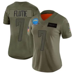 Women's Doug Flutie Los Angeles Chargers No.7 Limited 2019 Salute to Service Jersey - Camo