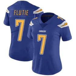 Women's Doug Flutie Los Angeles Chargers No.7 Limited Color Rush Vapor Untouchable Jersey - Royal