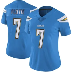 Women's Doug Flutie Los Angeles Chargers No.7 Limited Powder Vapor Untouchable Alternate Jersey - Blue