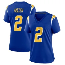 Women's Elijah Molden Los Angeles Chargers No.2 Game 2nd Alternate Jersey - Royal