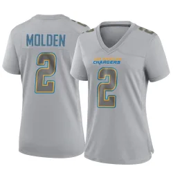 Women's Elijah Molden Los Angeles Chargers No.2 Game Atmosphere Fashion Jersey - Gray
