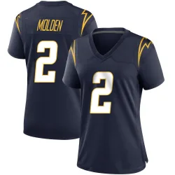 Women's Elijah Molden Los Angeles Chargers No.2 Game Team Color Jersey - Navy