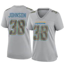 Women's Emany Johnson Los Angeles Chargers No.38 Game Atmosphere Fashion Jersey - Gray
