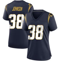 Women's Emany Johnson Los Angeles Chargers No.38 Game Team Color Jersey - Navy