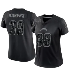 Women's Eric Rogers Los Angeles Chargers No.39 Limited Reflective Jersey - Black
