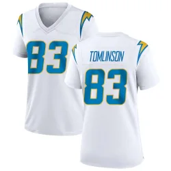 Women's Eric Tomlinson Los Angeles Chargers No.83 Game Jersey - White