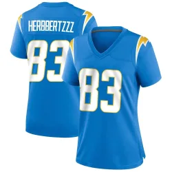 Women's Eric Tomlinson Los Angeles Chargers No.83 Game Powder Alternate Jersey - Blue