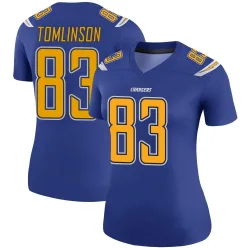 Women's Eric Tomlinson Los Angeles Chargers No.83 Legend Color Rush Jersey - Royal