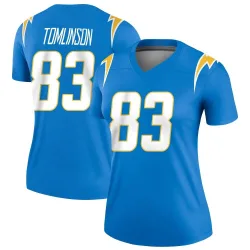 Women's Eric Tomlinson Los Angeles Chargers No.83 Legend Powder Jersey - Blue