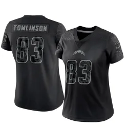 Women's Eric Tomlinson Los Angeles Chargers No.83 Limited Reflective Jersey - Black
